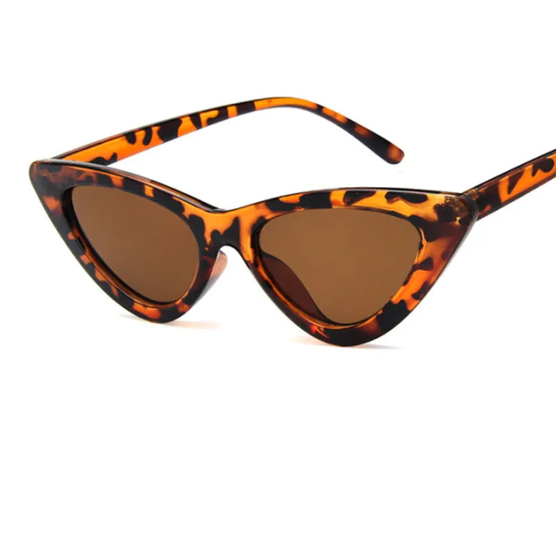 Cat Eye Fashion Sunglasses Women Vintage Small Leopard Triangle Sunglasses Retro Female Eyewear UV400 Brand Designer Retro