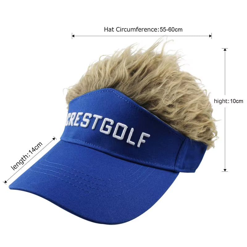 Adjustable Fake Hair Golf Cap Men Hat Wig/ Hair Golf Baseball Caps with Several Colors Available