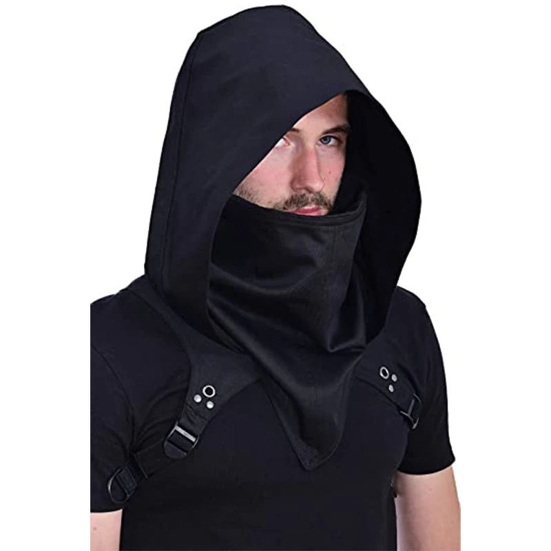 Hooded Cloak Cape Cowl Adult Cyberpunk Costumes Pagan Accessory Cosplay Medieval Assassin Hat Warrior Outfit and Daily Wear