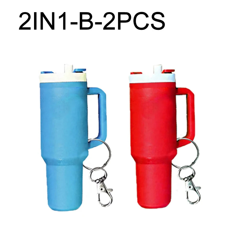 Colorful Mug Keychain Miniature Tumbler Cup Replica Keychain Chapstick Holder Charm Bar Stash Tumbler Mini Cup Keychain