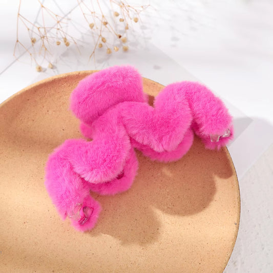 14Cm Large Hair Claw Fashion Plush Big Crab Hair Clip for Women Back Clip for Thick Hair Cute Plush Ponytail Hair Accessories