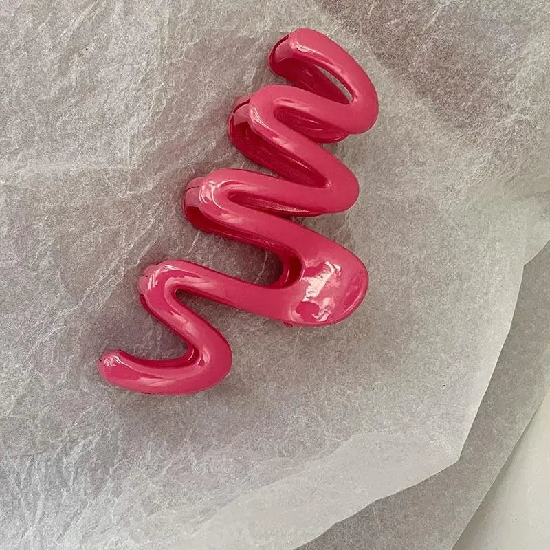 2023 Colorful Jelly Wave Hair Claw Hairpin Women Girls Fashion Design Korean Sweet Simple Irregular Hair Clip Headwear Wholesale